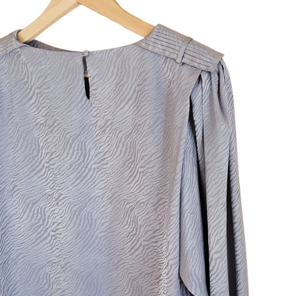 TESS Paris-Milano Light Grey Animal Print Blouse Women's Size 12 - Picture 7 of 8